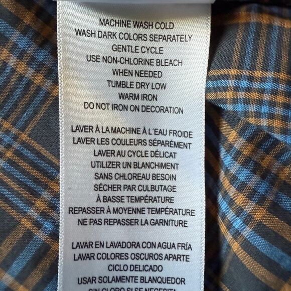 Ben Sherman Men's L Blue Plaid Long Sleeve Cotton Button Down Shirt - Picture 6 of 9